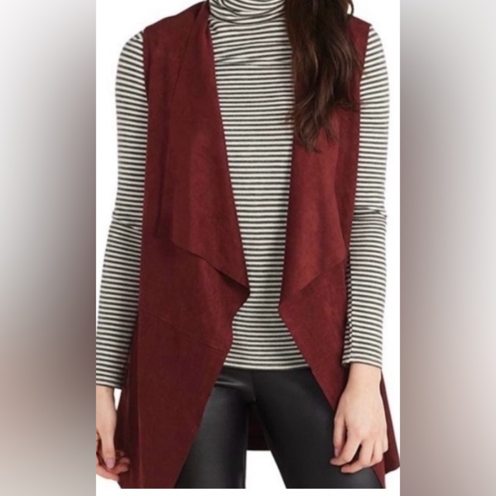 Mud Pie Women’s Size S/M Isabelle Suede Vest Wine